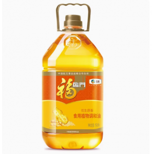 中粮福临门食用油花生原香型食用调和油 大桶家庭装5L